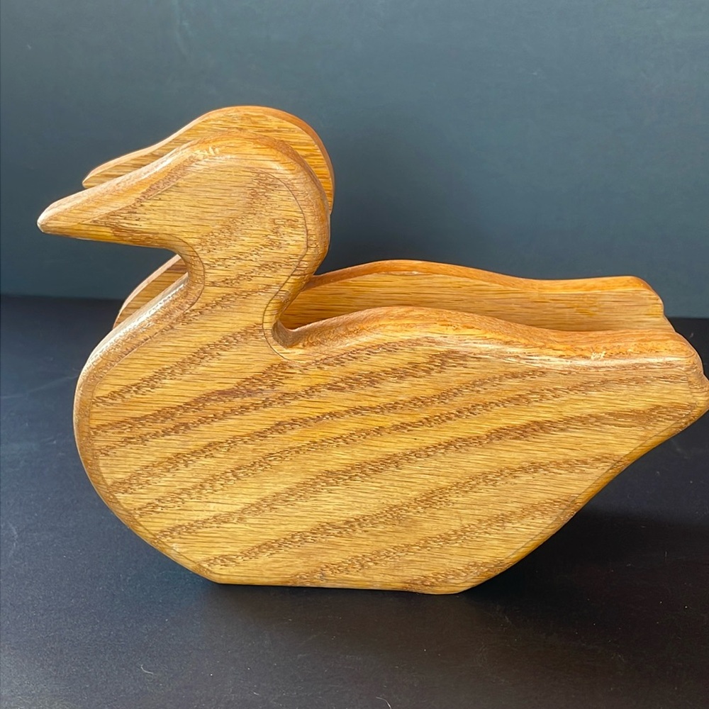 Wooden Duck Napkin Holder Vintage Decorative Tableware Handmade Bird Decoy